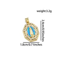 IG Style Simple Style Round Virgin Mary 18K Gold Plated Pearl Zircon Copper Wholesale Jewelry Accessories sku image 4