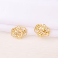 Elegant Classic Style Flower 18K Gold Plated Copper Wholesale Jewelry Accessories main image 3