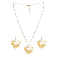 Elegant Simple Style Heart Shape Butterfly Iron Gold Plated Women's Jewelry Set sku image 1