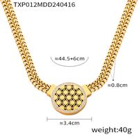 Titanium Steel 18K Gold Plated Casual Simple Style Hollow Out Inlay Geometric Zircon Bracelets Necklace sku image 2