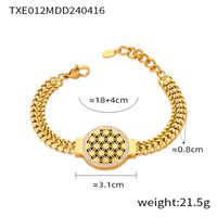 Titan Stahl 18 Karat Vergoldet Lässig Einfacher Stil Aushöhlen Inlay Geometrisch Zirkon Armbänder Halskette sku image 1