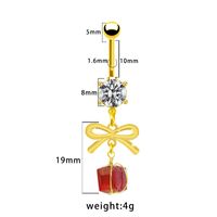 1 Piece Belly Rings Simple Style Bow Knot 316 Stainless Steel  Arylic Alloy Plating Inlay Acrylic Rhinestones Gold Plated sku image 4