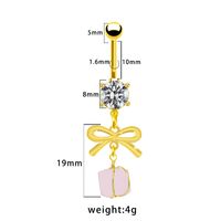 1 Piece Belly Rings Simple Style Bow Knot 316 Stainless Steel  Arylic Alloy Plating Inlay Acrylic Rhinestones Gold Plated sku image 6