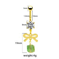 1 Piece Belly Rings Simple Style Bow Knot 316 Stainless Steel  Arylic Alloy Plating Inlay Acrylic Rhinestones Gold Plated sku image 7
