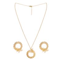 Elegant Simple Style Round Butterfly Iron Gold Plated Women's Jewelry Set sku image 1