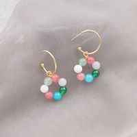 1 Pair Basic Classic Style Geometric Natural Stone Copper Gold Plated Drop Earrings main image 5
