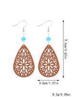 1 Pair Vintage Style Ethnic Style Simple Style Water Droplets Beaded Hollow Out Wood Drop Earrings main image 2