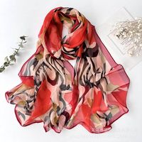 Femmes Vacances Bloc De Couleur Floral Polyester Foulards De Soie sku image 44