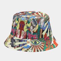 Women's Hip-Hop Simple Style Eye Printing Wide Eaves Bucket Hat main image 5