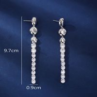1 Pair Simple Style Classic Style Solid Color Plating Inlay Copper Zircon White Gold Plated Drop Earrings main image 2