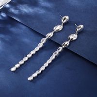 1 Pair Simple Style Classic Style Solid Color Plating Inlay Copper Zircon White Gold Plated Drop Earrings main image 4