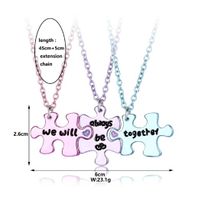 Cute Simple Style Jigsaw Alloy Zinc Wholesale Pendant Necklace main image 2