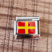 1 Piece 9*10mm 304 Stainless Steel National Flag Constellation Flower Bracelet Card sku image 8