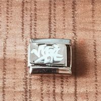 1 Piece 9*10mm 304 Stainless Steel Letter Square Heart Shape Bracelet Card sku image 8