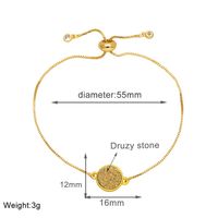 Copper 18K Gold Plated Simple Style Plating Round Bracelets main image 3