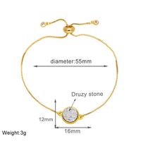 Copper 18K Gold Plated Simple Style Plating Round Bracelets main image 2