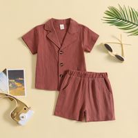 Simple Style Solid Color Boys Clothing Sets sku image 1