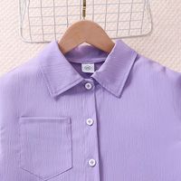 Einfacher Stil Einfarbig Baumwollmischung Polyester Mädchen Kleidung Sets main image 4
