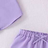 Einfacher Stil Einfarbig Baumwollmischung Polyester Mädchen Kleidung Sets main image 5