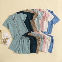 Simple Style Solid Color Cotton Boys Clothing Sets main image 1