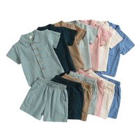 Simple Style Solid Color Cotton Boys Clothing Sets main image 5