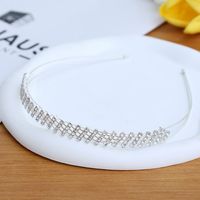 Women's Luxurious Simple Style Solid Color Alloy Inlay Rhinestones Hair Band sku image 1