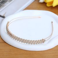 Women's Luxurious Simple Style Solid Color Alloy Inlay Rhinestones Hair Band sku image 2