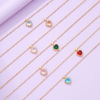 Alloy Rhinestone Simple Style Plating Heart Shape Pendant Necklace main image 5