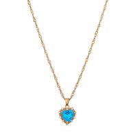 Alloy Rhinestone Simple Style Plating Heart Shape Pendant Necklace sku image 5