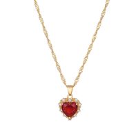 Alloy Rhinestone Simple Style Plating Heart Shape Pendant Necklace sku image 6