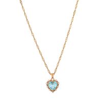 Alloy Rhinestone Simple Style Plating Heart Shape Pendant Necklace sku image 4