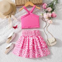 Lässig Süß Blume Polyester Mädchen Kleidung Sets sku image 5