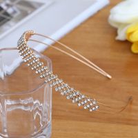 Women's Luxurious Simple Style Solid Color Alloy Inlay Rhinestones Hair Band main image 4