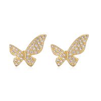 1 Pair Elegant Streetwear Butterfly Bow Knot Plating Inlay Copper Rhinestones Ear Studs main image 8
