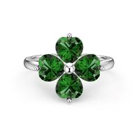 Sterling Silver Simple Style Classic Style Inlay Flower Zircon Rings main image 4