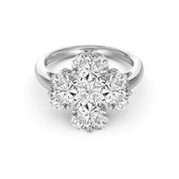 Sterling Silver Simple Style Classic Style Inlay Flower Zircon Rings sku image 2