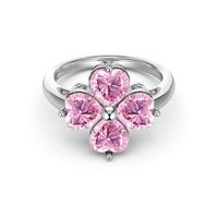 Sterling Silver Simple Style Classic Style Inlay Flower Zircon Rings sku image 5