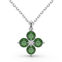 Sterling Silver Simple Style Classic Style Inlay Flower Zircon Pendant Necklace sku image 2