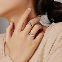 Sterling Silver Simple Style Classic Style Inlay Solid Color Zircon Rings main image 2