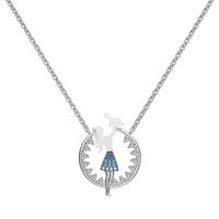Sterling Silver Simple Style Classic Style Inlay Solid Color Rhinestones Pendant Necklace sku image 2