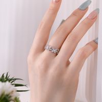 Sterling Silver Simple Style Inlay Solid Color Zircon Rings main image 1