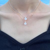 Sterling Silver Simple Style Classic Style Inlay Solid Color Pearl Pendant Necklace main image 2