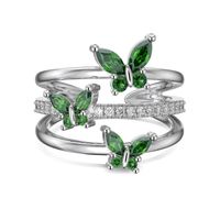 Plata Esterlina Estilo Simple Estilo Clásico Embutido Mariposa Diamantes De Imitación Anillos sku image 4