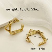 1 Pair Modern Style Simple Style Quadrilateral Solid Color Plating 304 Stainless Steel 14K Gold Plated Hoop Earrings main image 2
