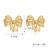 1 Paire Élégant Vêtement De Rue Noeud D'Arc Placage Le Cuivre Boucles D'Oreilles sku image 3