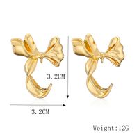 1 Pair Elegant Streetwear Bow Knot Plating Copper Ear Studs sku image 5