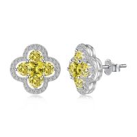 1 Pair Simple Style Classic Style Flower Inlay Sterling Silver Zircon Ear Studs sku image 3