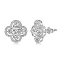 1 Pair Simple Style Classic Style Flower Inlay Sterling Silver Zircon Ear Studs sku image 1