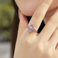 Sterling Silver Simple Style Classic Style Inlay Flower Zircon Rings main image 4