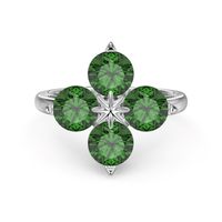 Sterling Silver Simple Style Classic Style Inlay Flower Zircon Rings main image 3